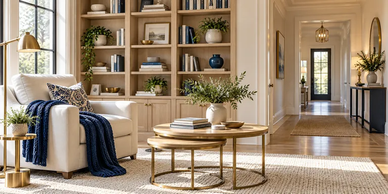 Clean shared family area with reading chair